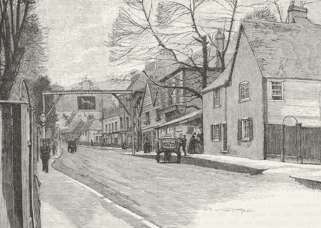 CARSHALTON. Sutton 1888 old antique vintage print picture